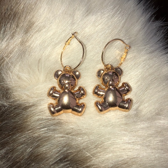 Gold Teddy bear earrings 🧸 - Picture 2 of 6